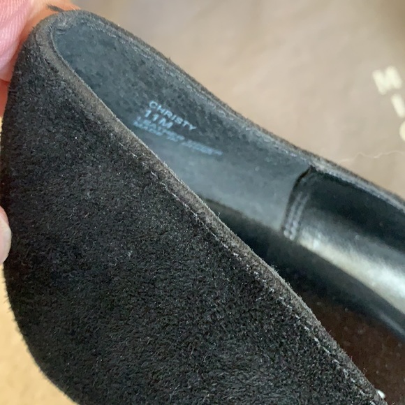 Michael Shannon Black Suede Peep Toe heels - Picture 9 of 9